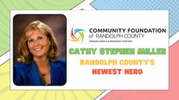 Image recognizing Cathy Stephen Miller as the newest Randolph County Hero.