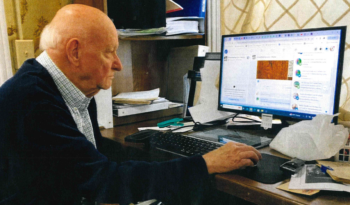 Image of Mick Holloway, now recognized as a Randolph County Hero, volunteering for the Randolph County Historical Museum.
